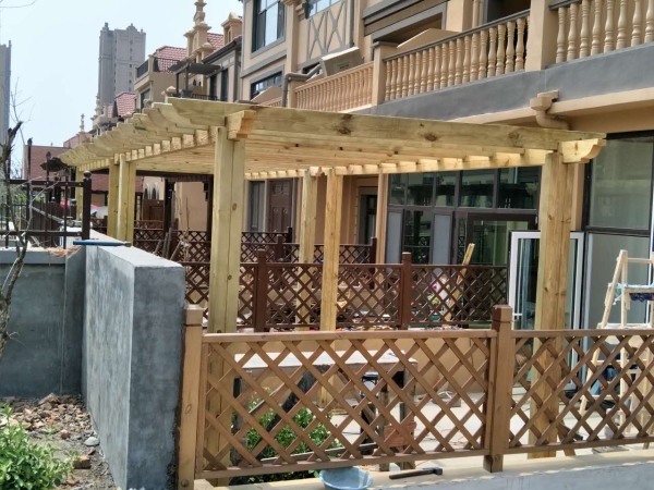 木塑廊架围栏